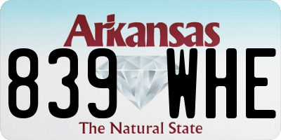 AR license plate 839WHE