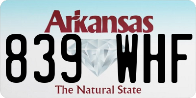 AR license plate 839WHF