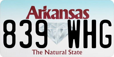 AR license plate 839WHG