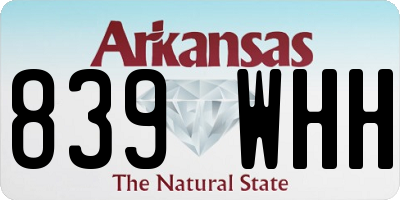 AR license plate 839WHH