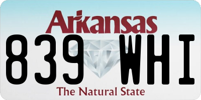 AR license plate 839WHI