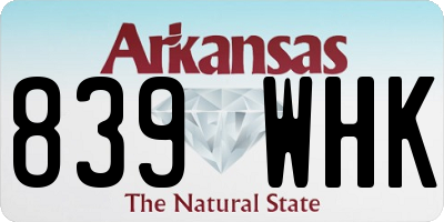 AR license plate 839WHK