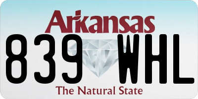 AR license plate 839WHL