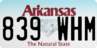 AR license plate 839WHM