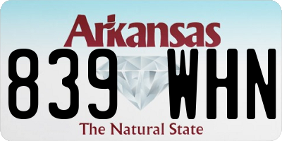 AR license plate 839WHN