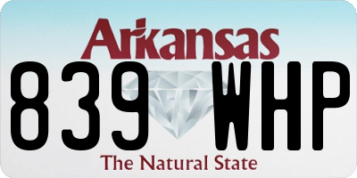 AR license plate 839WHP