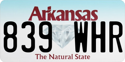 AR license plate 839WHR