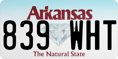 AR license plate 839WHT