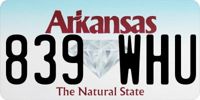 AR license plate 839WHU