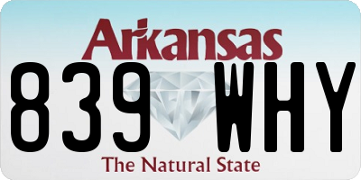 AR license plate 839WHY