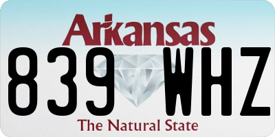AR license plate 839WHZ