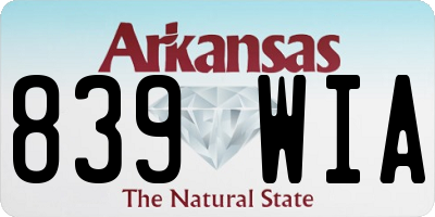 AR license plate 839WIA