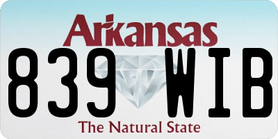AR license plate 839WIB