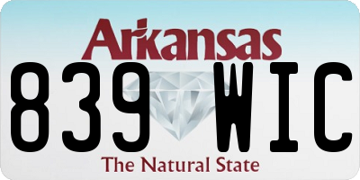 AR license plate 839WIC