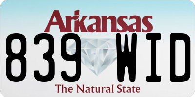 AR license plate 839WID