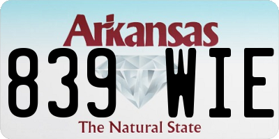 AR license plate 839WIE