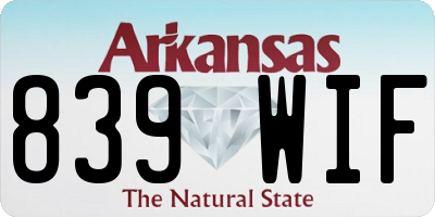 AR license plate 839WIF