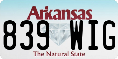 AR license plate 839WIG