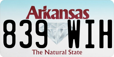 AR license plate 839WIH
