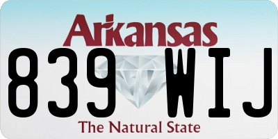 AR license plate 839WIJ