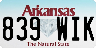 AR license plate 839WIK