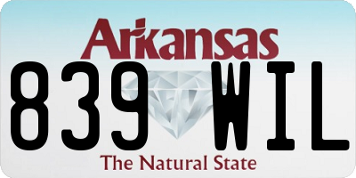 AR license plate 839WIL