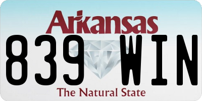 AR license plate 839WIN