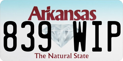 AR license plate 839WIP