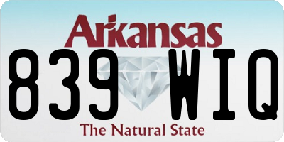 AR license plate 839WIQ