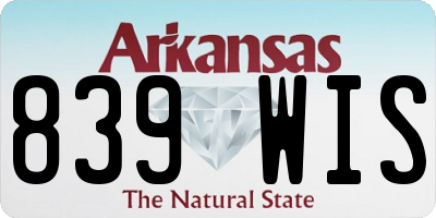AR license plate 839WIS