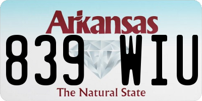 AR license plate 839WIU
