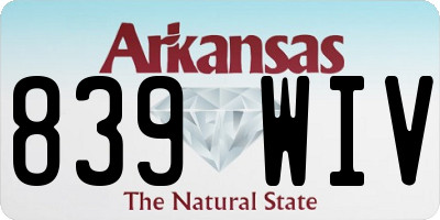 AR license plate 839WIV
