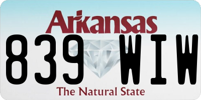 AR license plate 839WIW