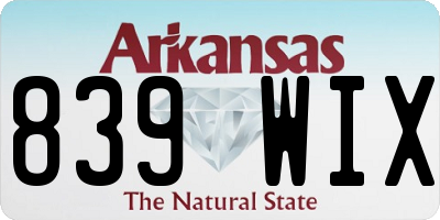 AR license plate 839WIX