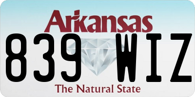 AR license plate 839WIZ
