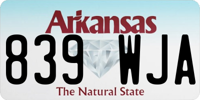 AR license plate 839WJA