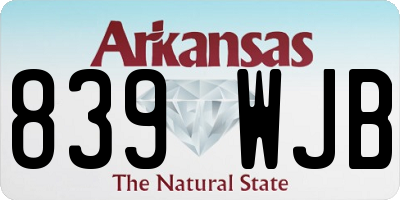 AR license plate 839WJB