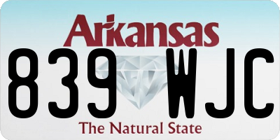AR license plate 839WJC