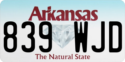 AR license plate 839WJD