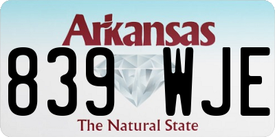 AR license plate 839WJE