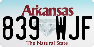 AR license plate 839WJF