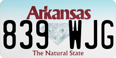 AR license plate 839WJG