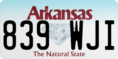 AR license plate 839WJI