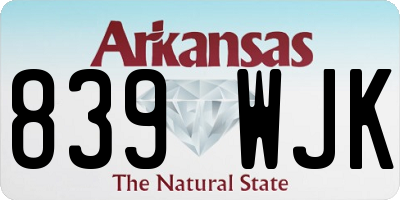 AR license plate 839WJK