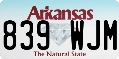 AR license plate 839WJM
