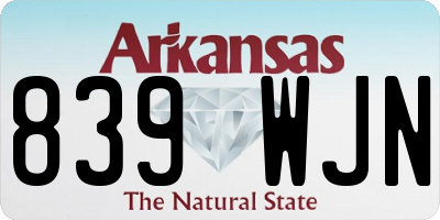 AR license plate 839WJN