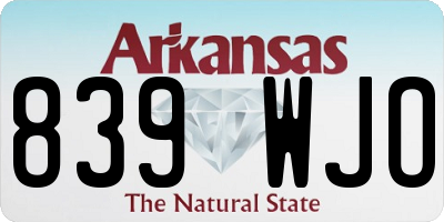 AR license plate 839WJO