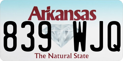 AR license plate 839WJQ