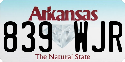 AR license plate 839WJR