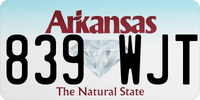 AR license plate 839WJT